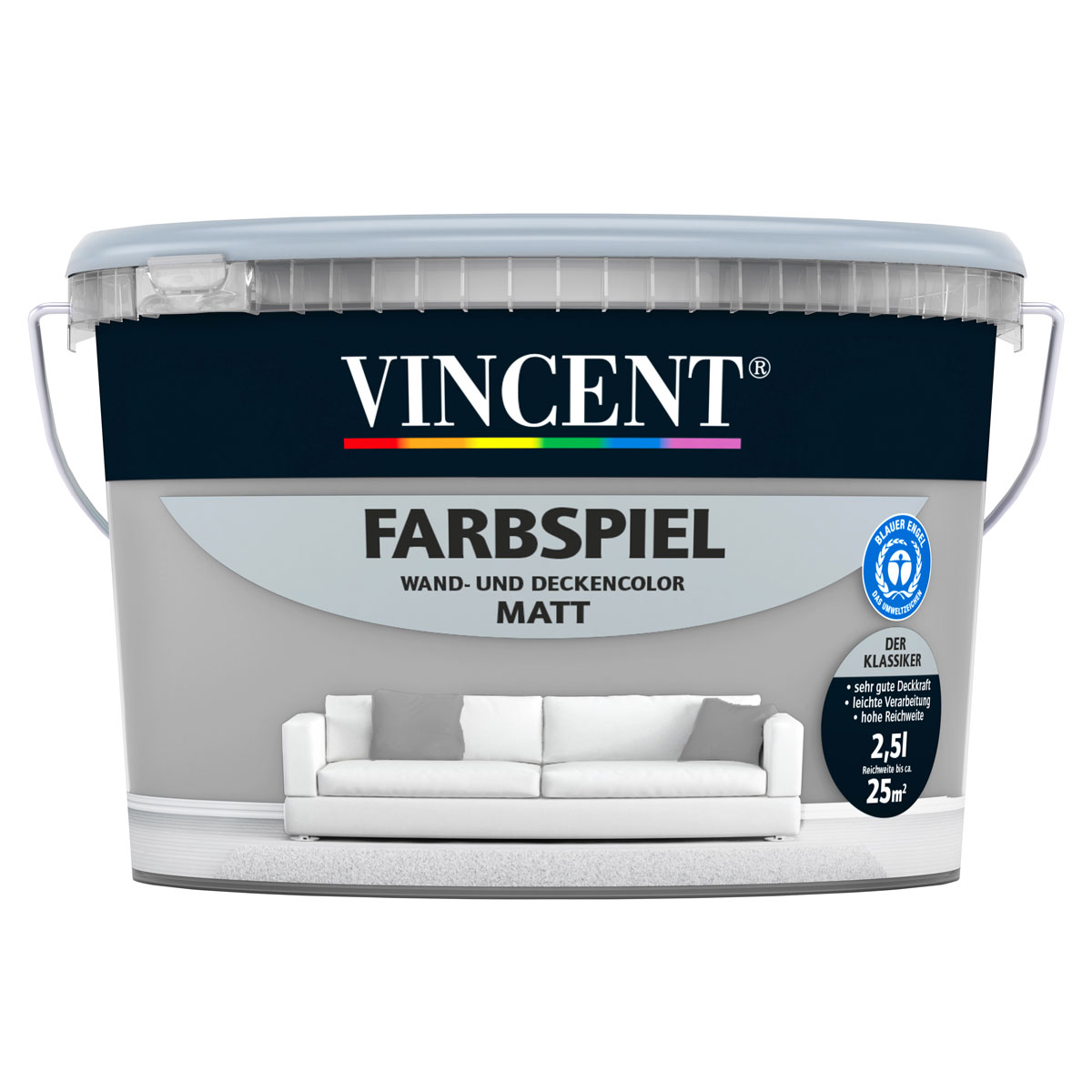 Vincent Farbspiel Beton matt 2,5 L