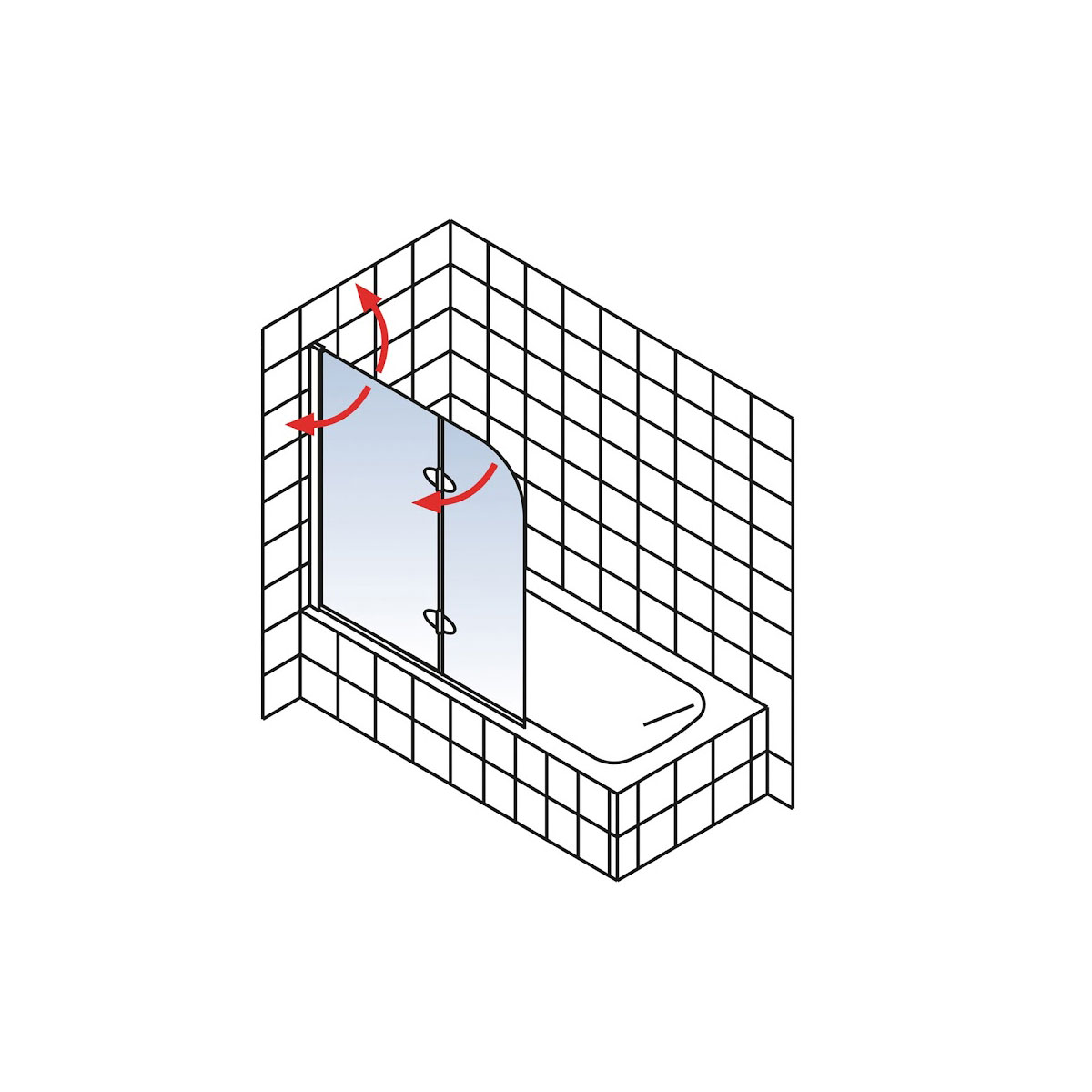 Schulte Badewannenfaltwand 2 teilig Alunatur Bild 4