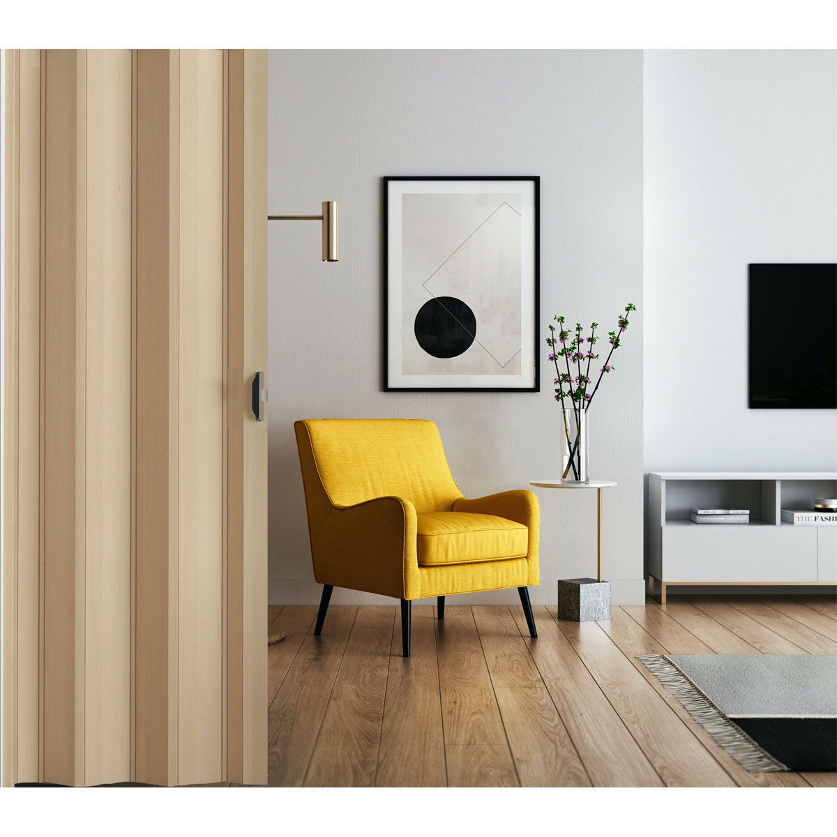 FORTE Kunststoff-Falttür Luciana B 88,5 x H 202 cm Esche holz 3 D Bild 5