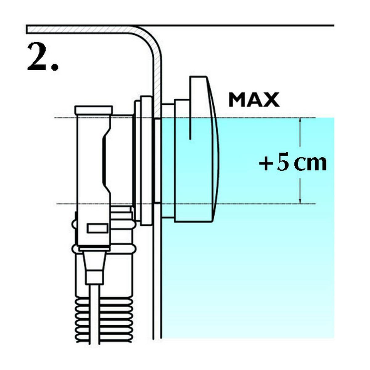 Ottofond Ab- u Überlaufgarnitur chrom mit Exenter für höheren Wasserstand Bild 4