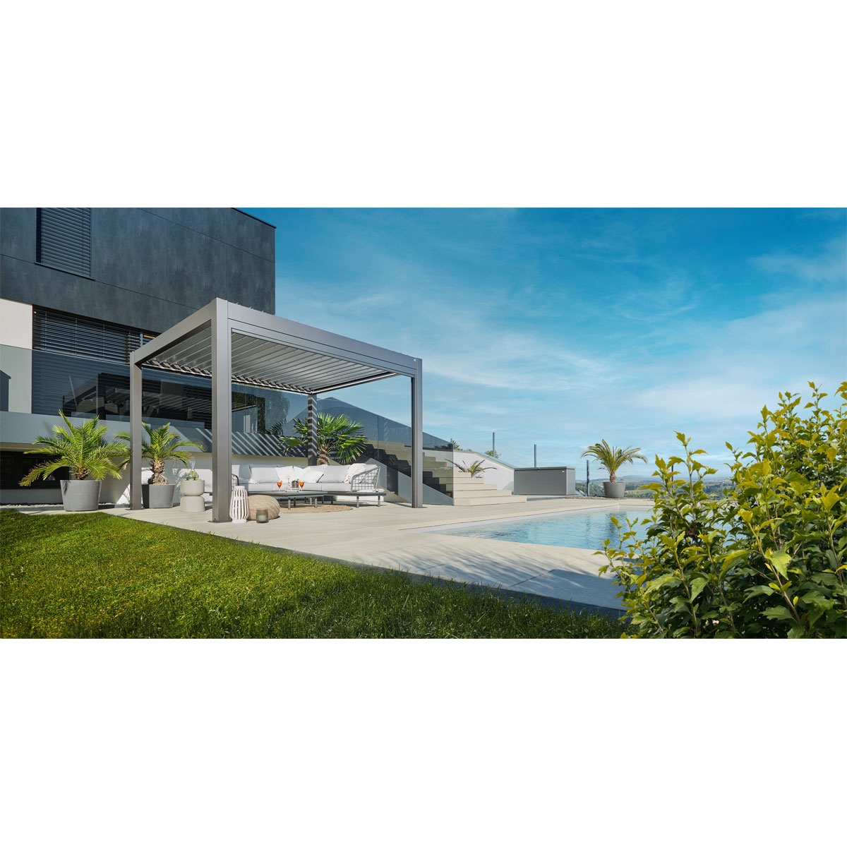 Biohort Pergola Gr. 3,5 x 3,5 quarzgrau-metallic Bild 2