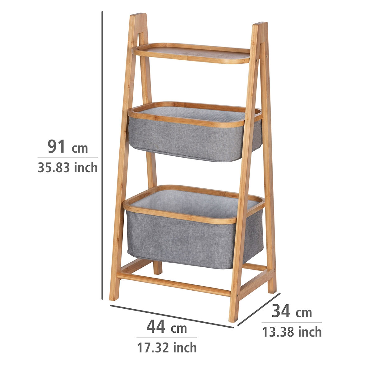 Wenko  Regal Bahari aus Bambus mit 2 Körben Bambus Bild 3