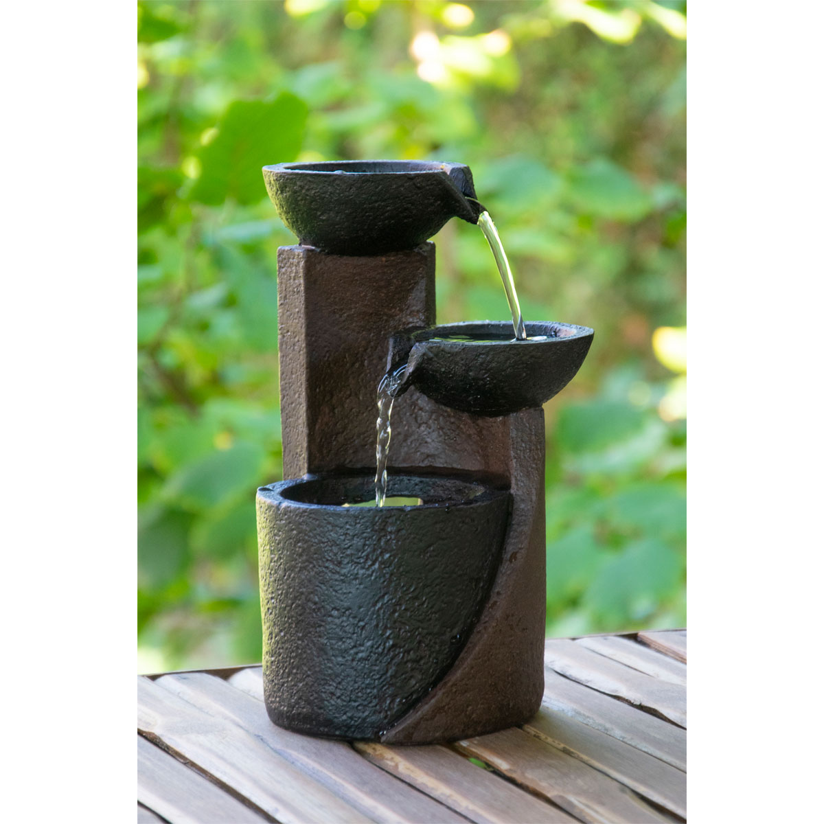 dobar Zimmerbrunnen 14,2 x 22 x 14,2 cm dunkelgrau-schwarz Bild 3