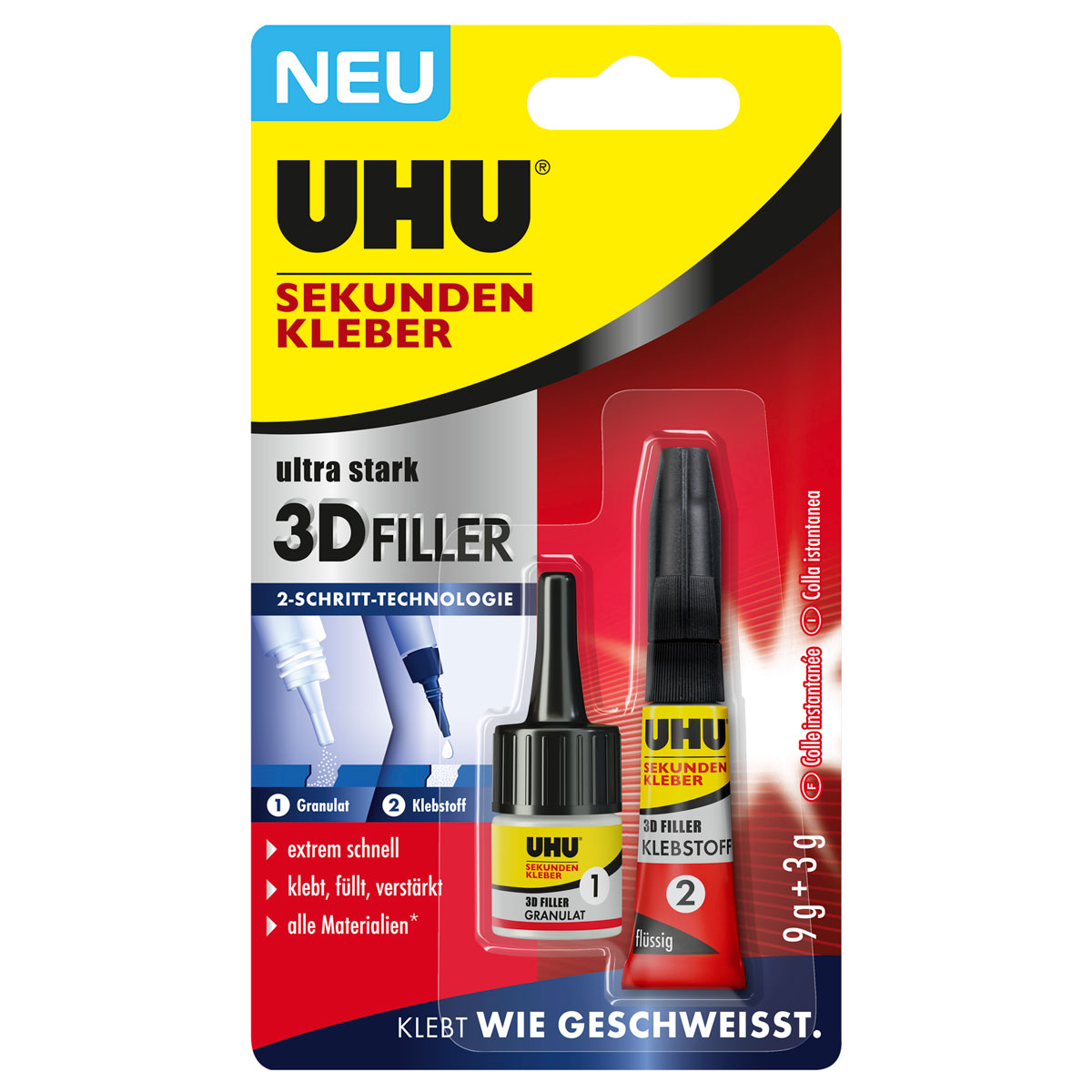 UHU  Sekundenkleber 3D Filler 3 und 9 g Bild 2