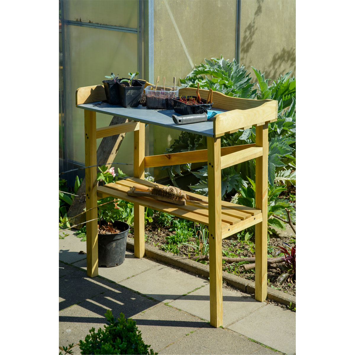 dobar Pflanztisch 78 x 83 x 37 cm beige Bild 4