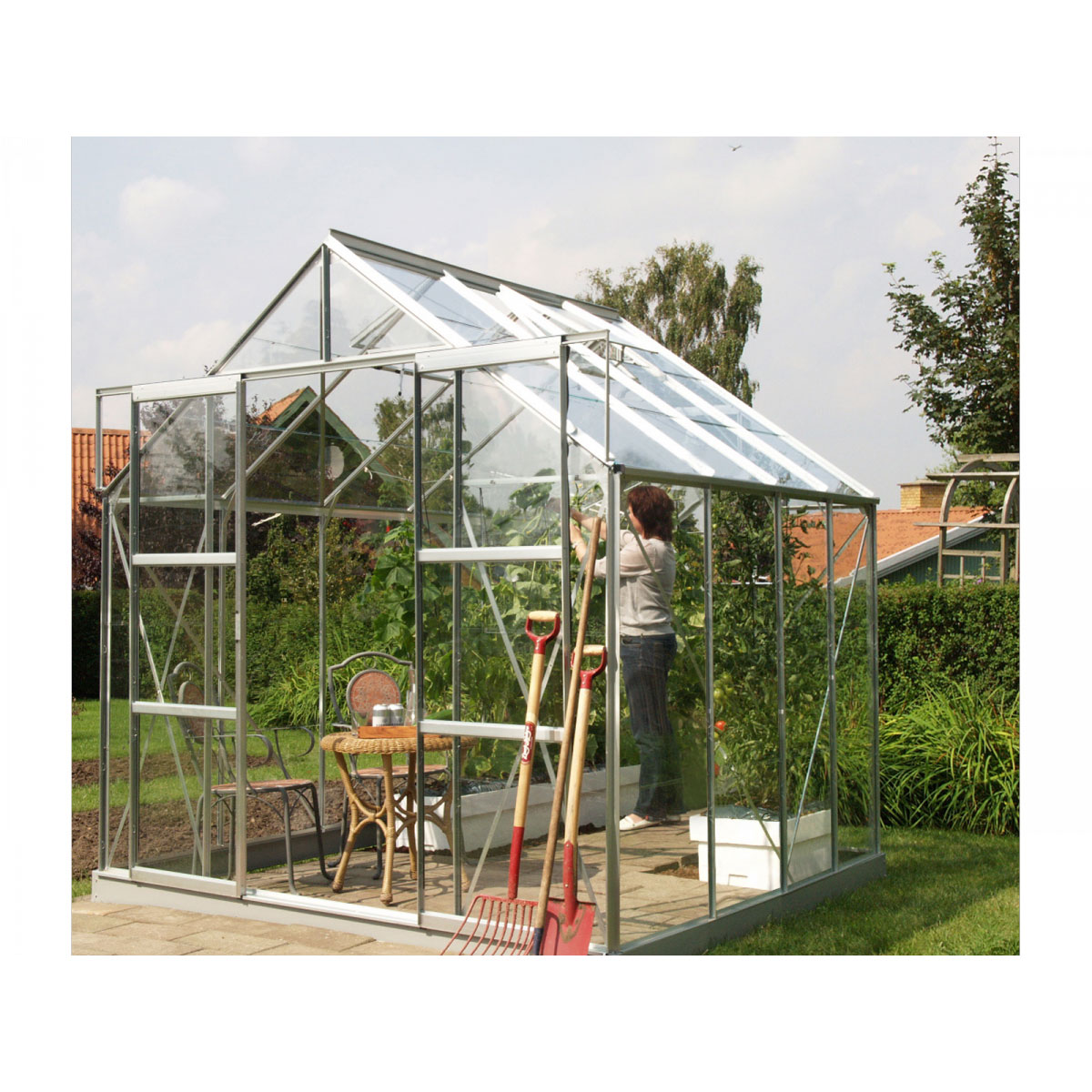 Vitavia Gewächshaus Mars 6700 6,7m² 6 mm Einscheibensicherheitsglas silber Bild 1