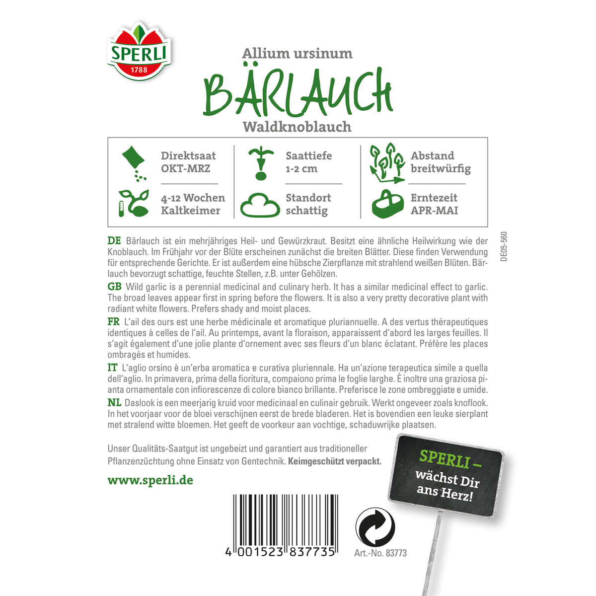 Sperli Bärlauch Wald Knoblauch Bild 2