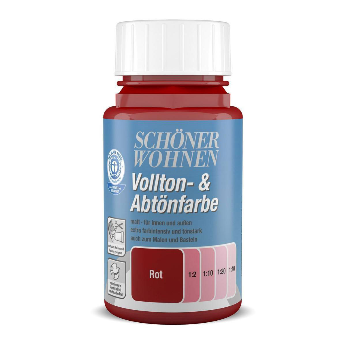 Schöner Wohnen Farbe Voll- und Abtönfarbe Rot 0,125 L