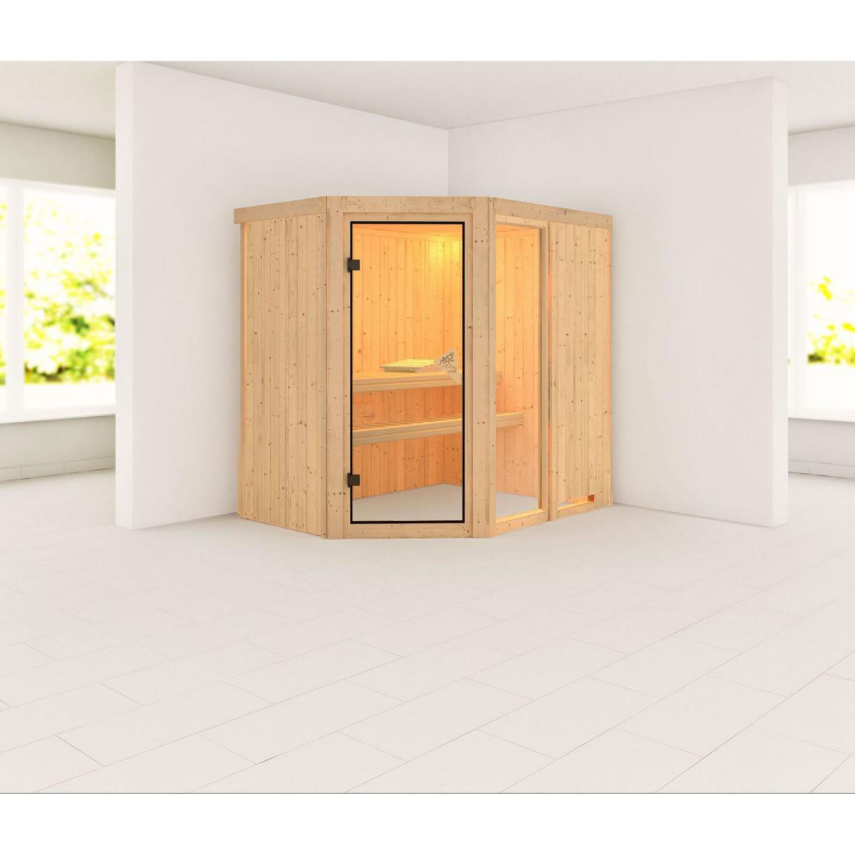 Karibu Systemsauna Fiona 1 68 mm ohne Ofen ohne Dachkranz Bild 1