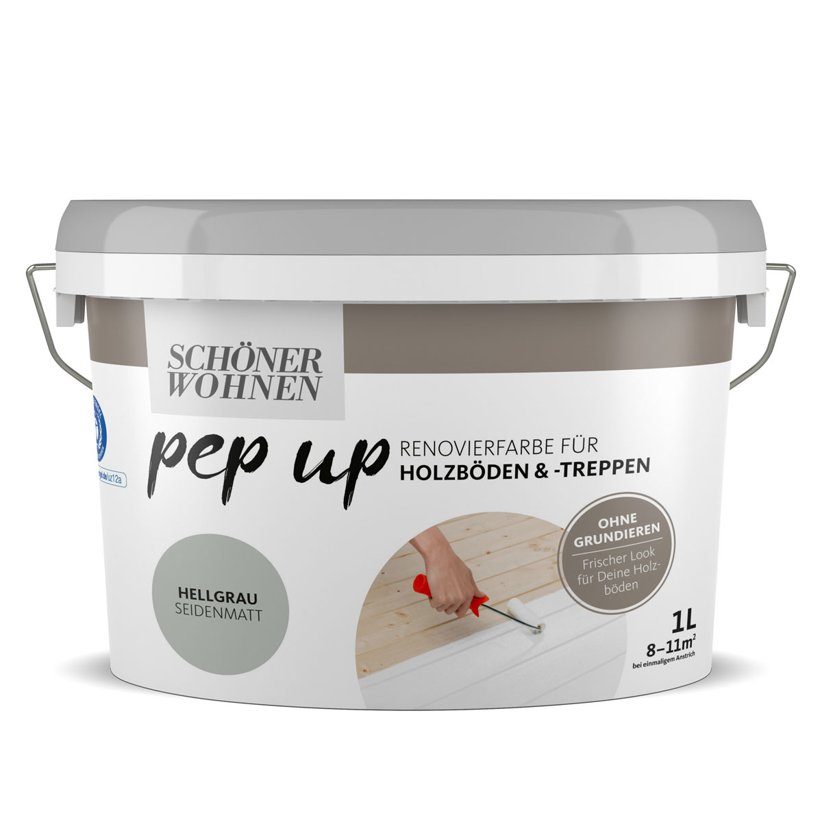 Schöner Wohnen Farbe pep up Holzböden und -treppen hellgrau 1 L