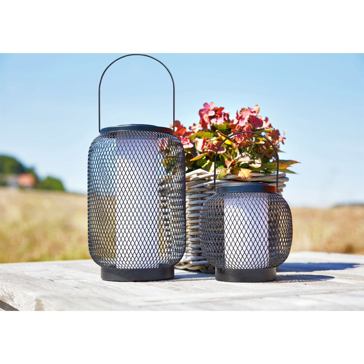 Flector Solar-Laterne Kea inkl Flammeneffekt schwarz Metall Bild 3