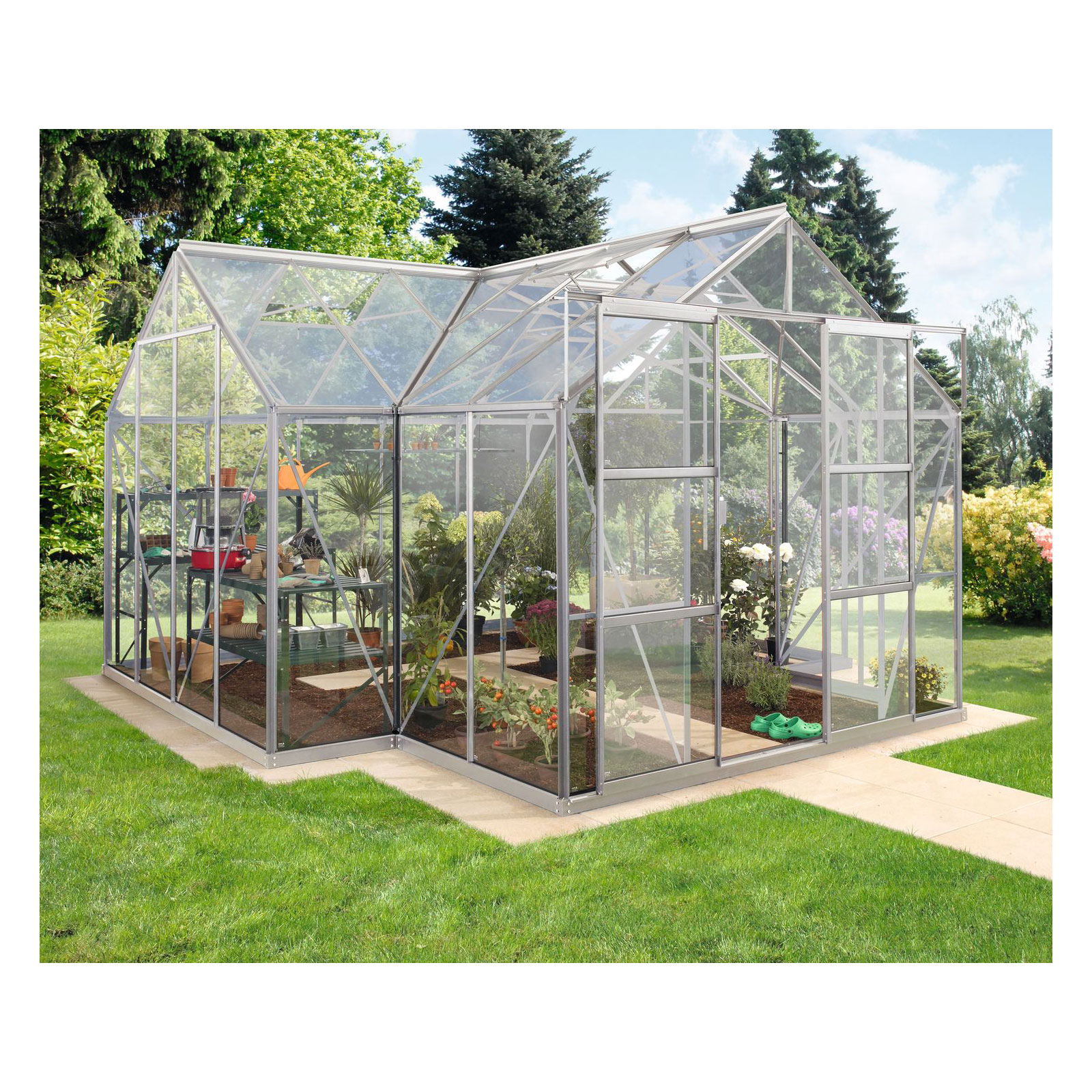 Vitavia Gewächshaus Sirona 13m² 3 mm silber