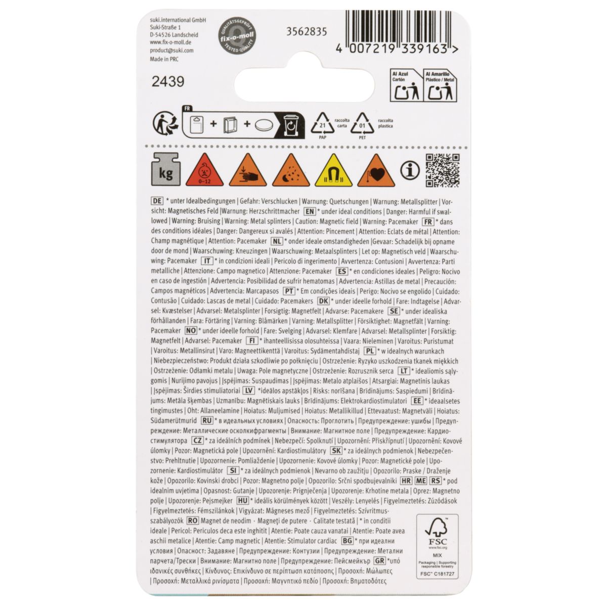 Suki Topfmagnet Neodym Ø 16 x 5 mm, mit Senkbohrung Ø 3 mm Bild 3