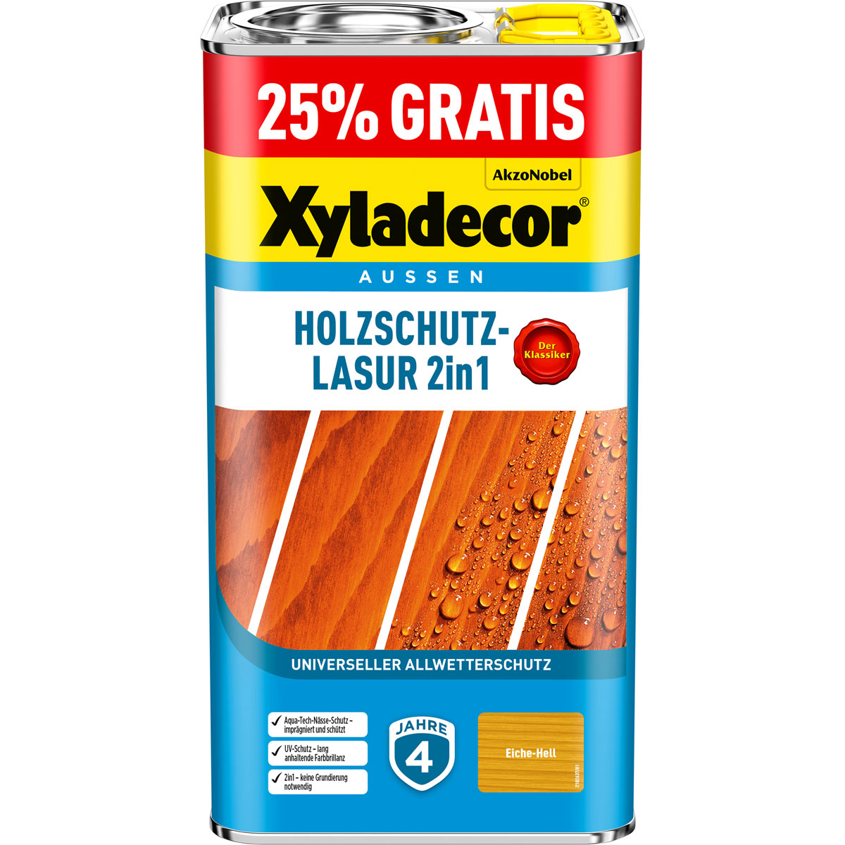 Xyladecor Holzschutz-Lasur 2in1 Eiche hell 5 L