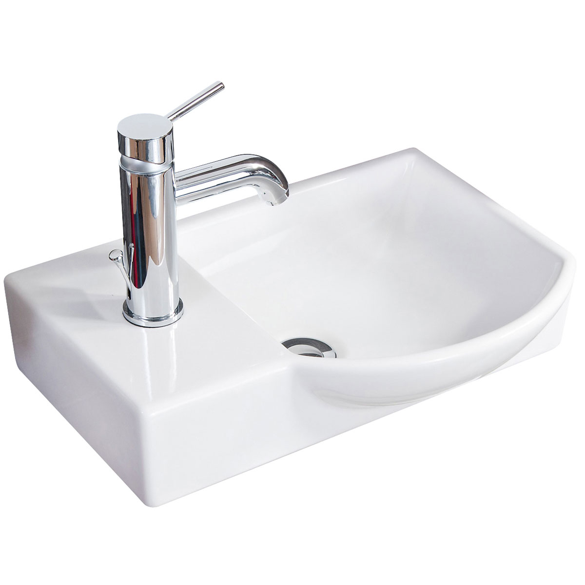 Fackelmann  Gäste-WC Keramikbecken SBC 455 x 145 x 320 mm Weiß Hahnloch links Bild 2