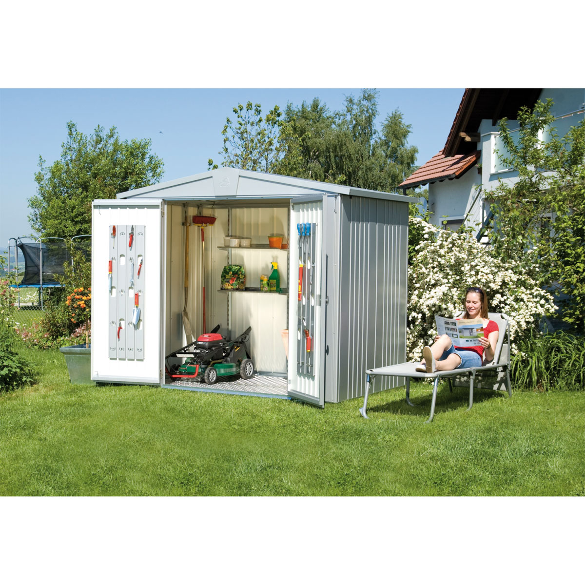 Biohort Gerätehaus Europa Größe 3 silbermetallic Bild 3