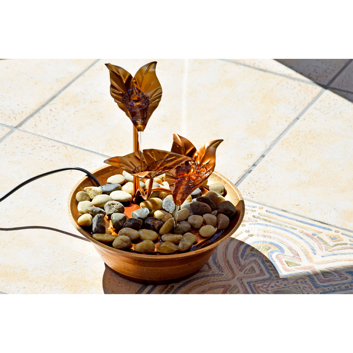 dobar Design-Zimmerbrunnen 22,5 x 23,5 x22,5 cm braun Bild 4