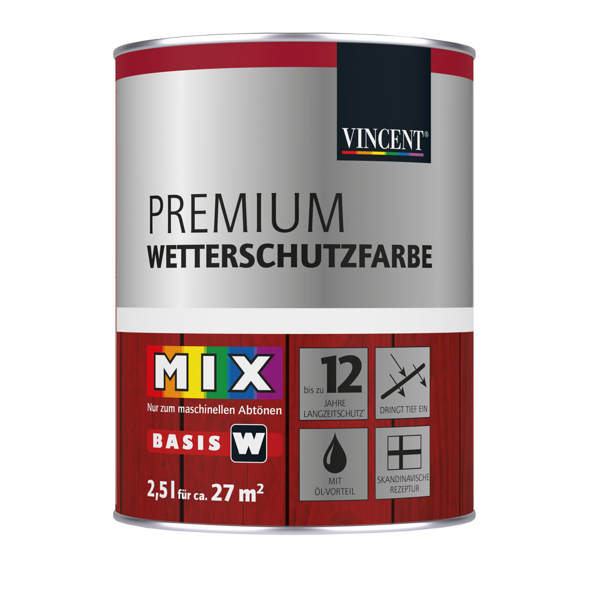 Vincent  Holzschutz Premium Wetterschutzfarbe MIX IT! 2,5 l Bild 1