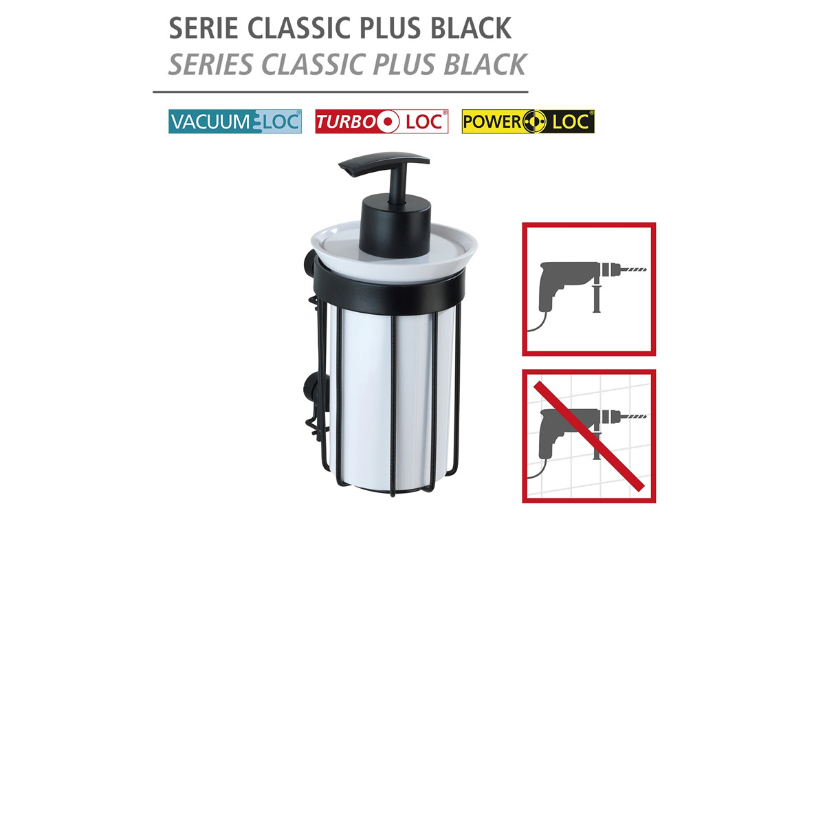 Wenko Seifenspender Classic Plus schwarz 185 ml Bild 2