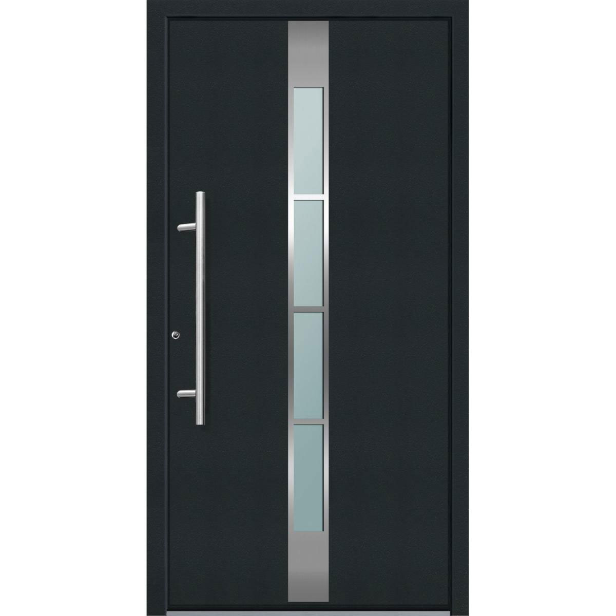 Aluminium Sicherheits-Haustür Ferrara Superior 60 mm anthrazit 100 x 210 cm Anschlag links inkl Griffset