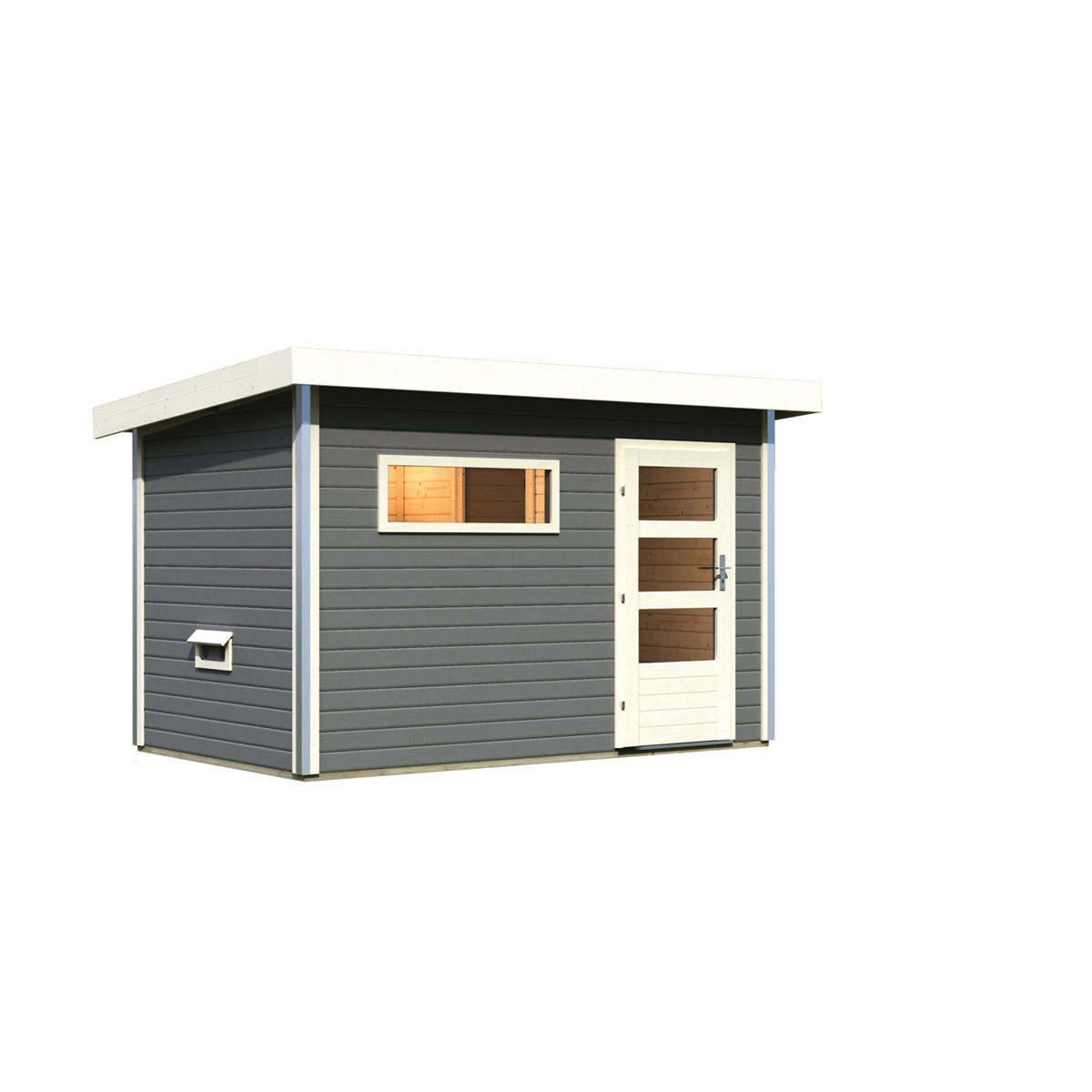 Karibu  Saunahaus Skrollan 1 terragrau Bild 5