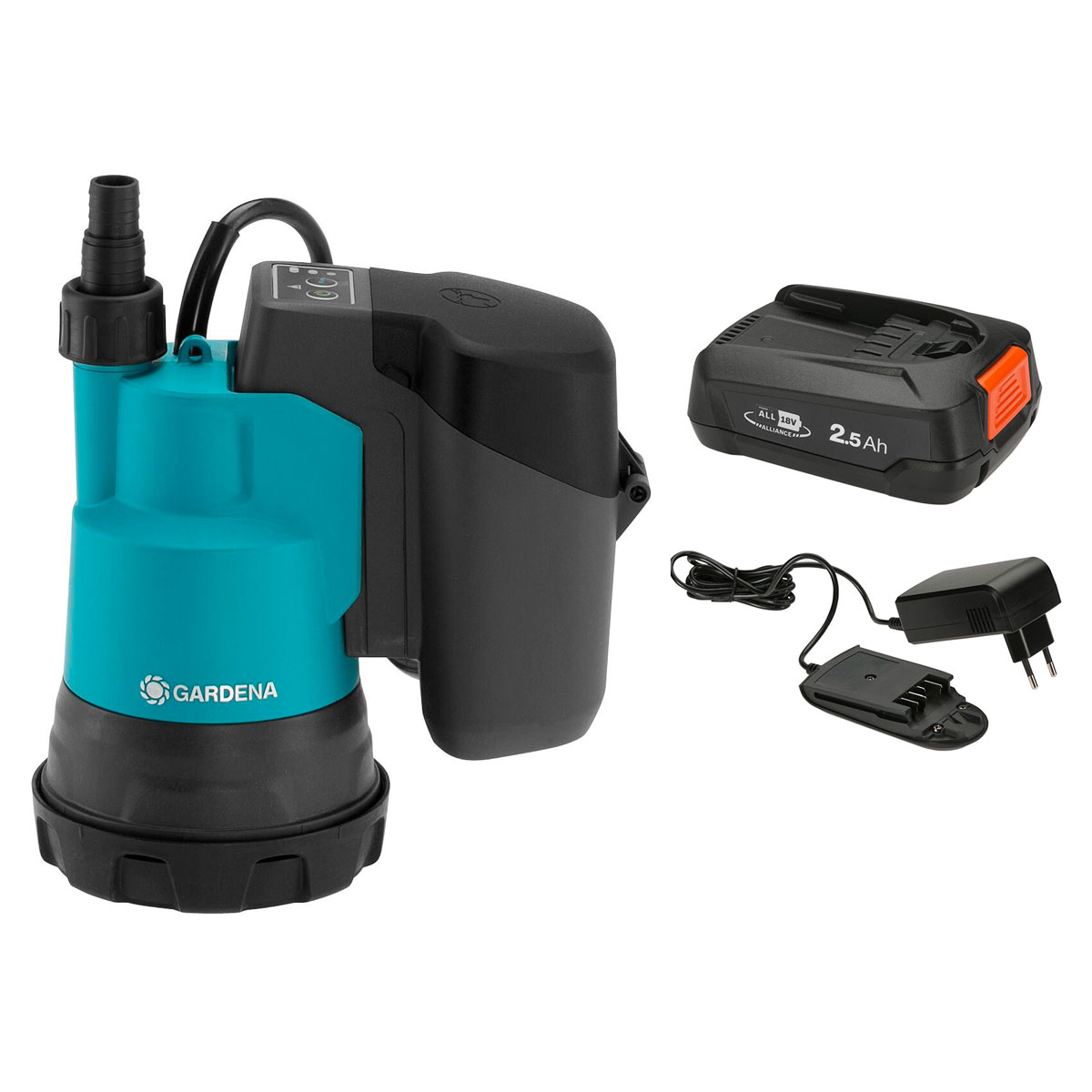 Gardena  Akku-Klarwasser-Tauchpumpe-Set 2000/2 18V P4A 3-teilig