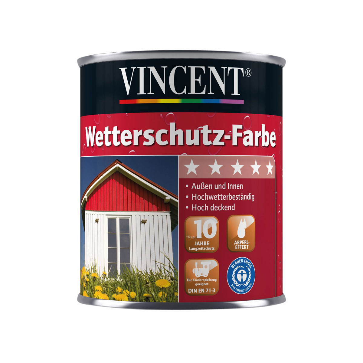 Vincent Wetterschutz-Farbe silbergrau seidenmatt 0,75 L Bild 1