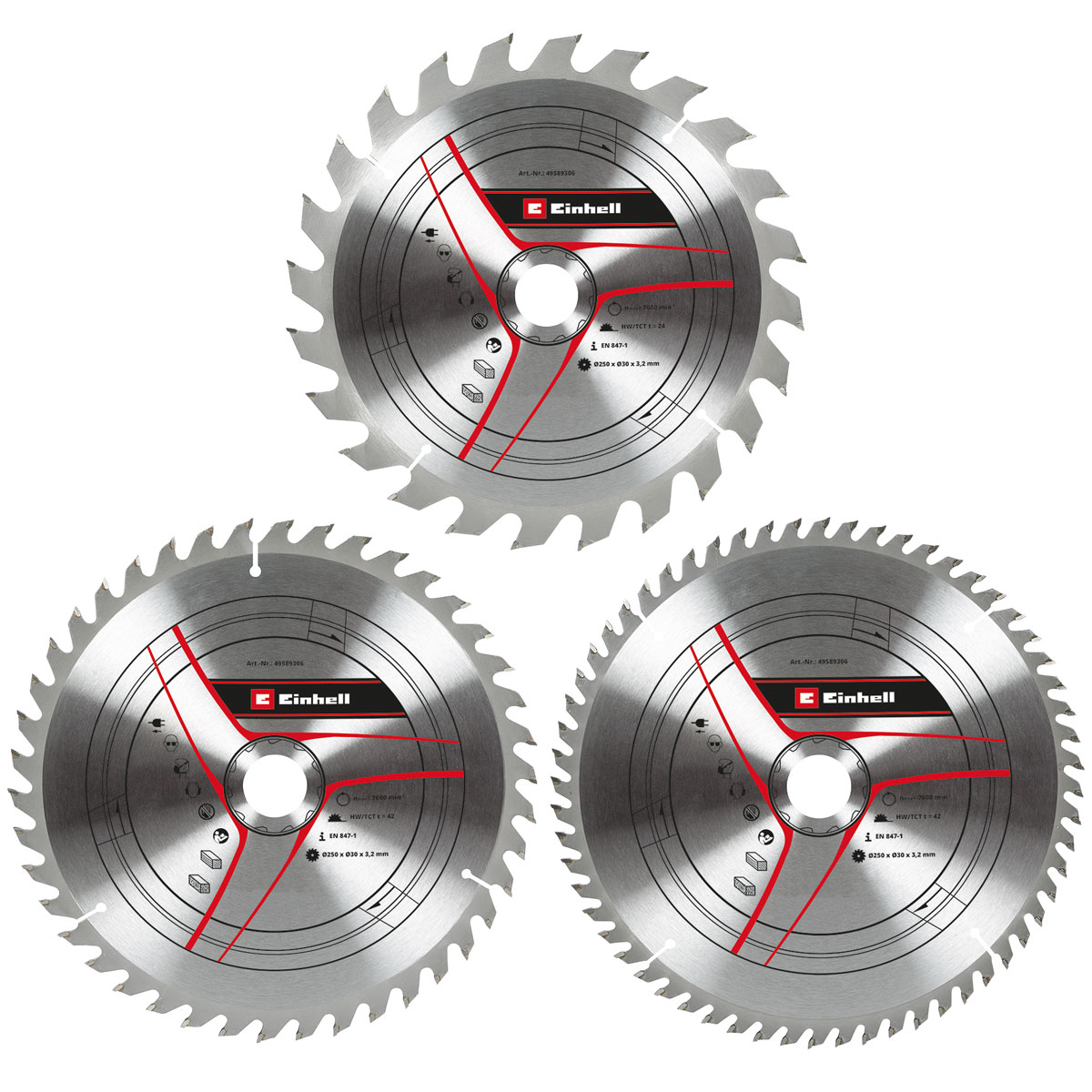 Einhell  Kreissägeblatt-Set Sbl Set D 250 x 30 x 3,2 Z24/42/60