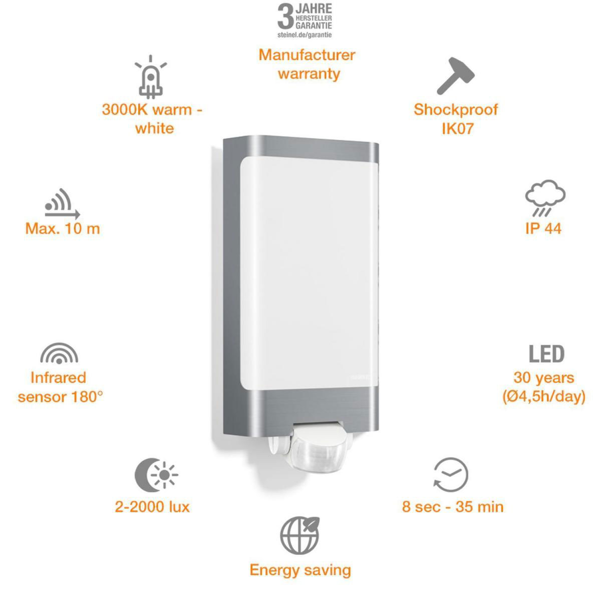 Steinel LED-Sensor-Außenleuchten L 240 S Edelstahl Bild 5