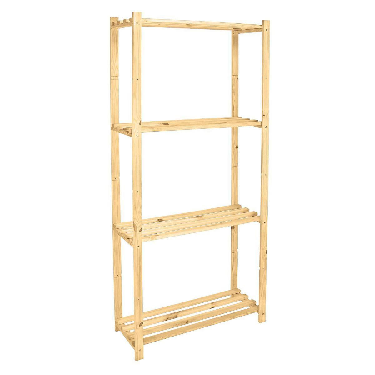 Basic Holzlattenregal mit 4 Böden