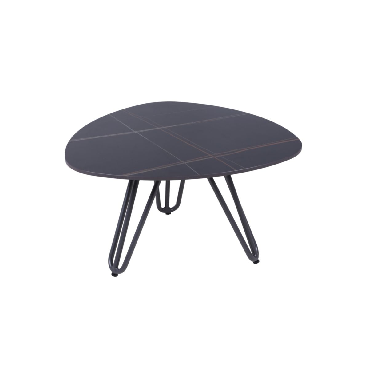 Garden Pleasure Tisch ALINA Aluminium, gesinterter Stein, schwarz