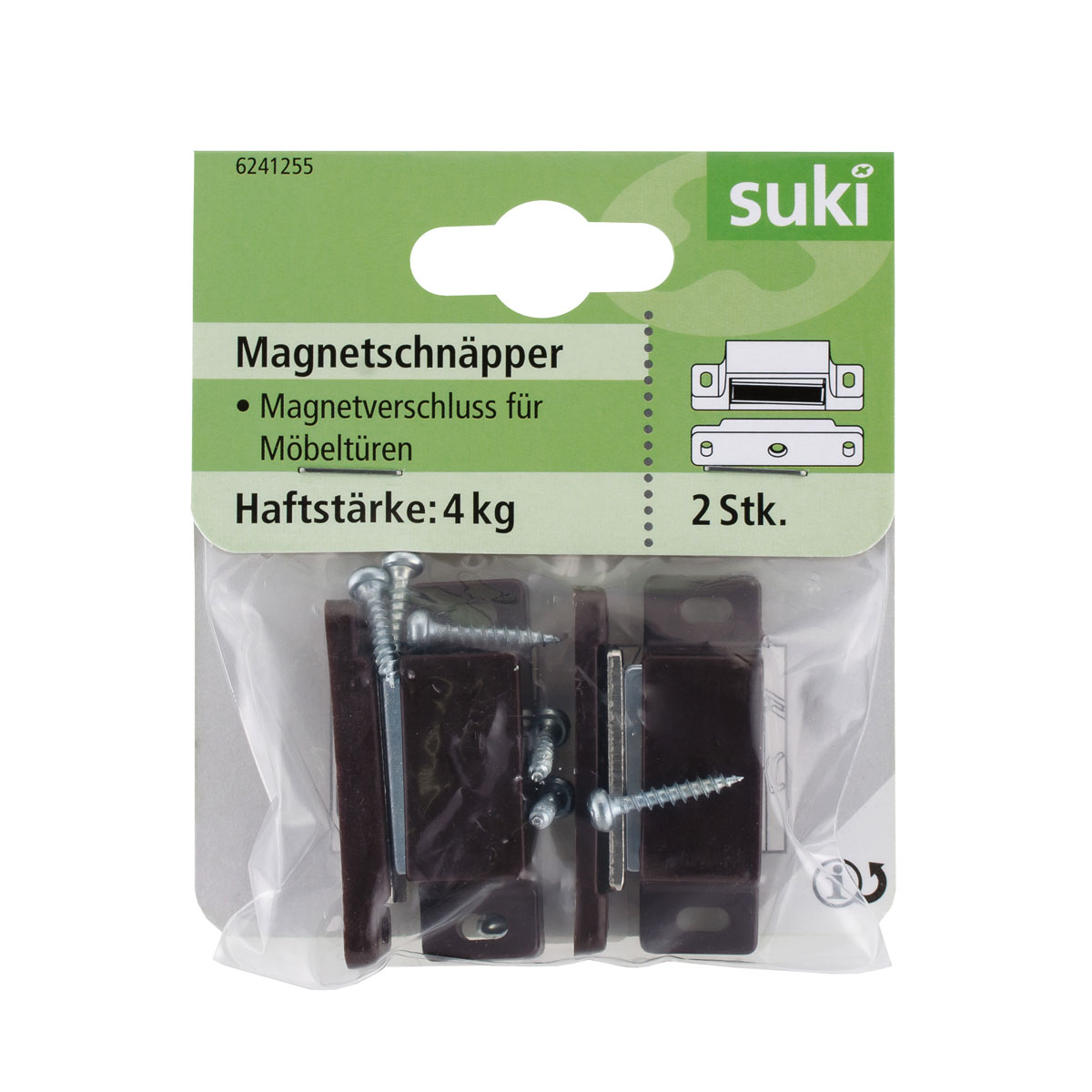 Suki Magnetschnäpper bewegliche Gegenplatte braun 2 Stück Bild 1