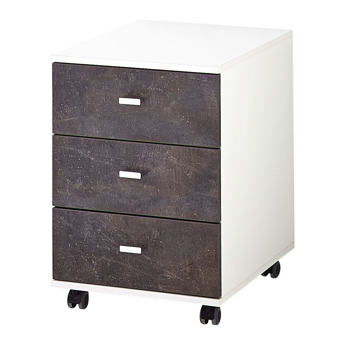 Rollcontainer Sort mit 3 Schubkästen 40 x 57 x 49 cm weiß/Basalto-Dunkel Bild 1