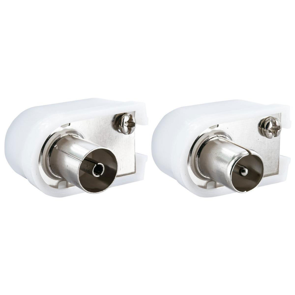 Schwaiger IEC-Winkelstecker/Buchse-Set für Sat-Kabel und Dose