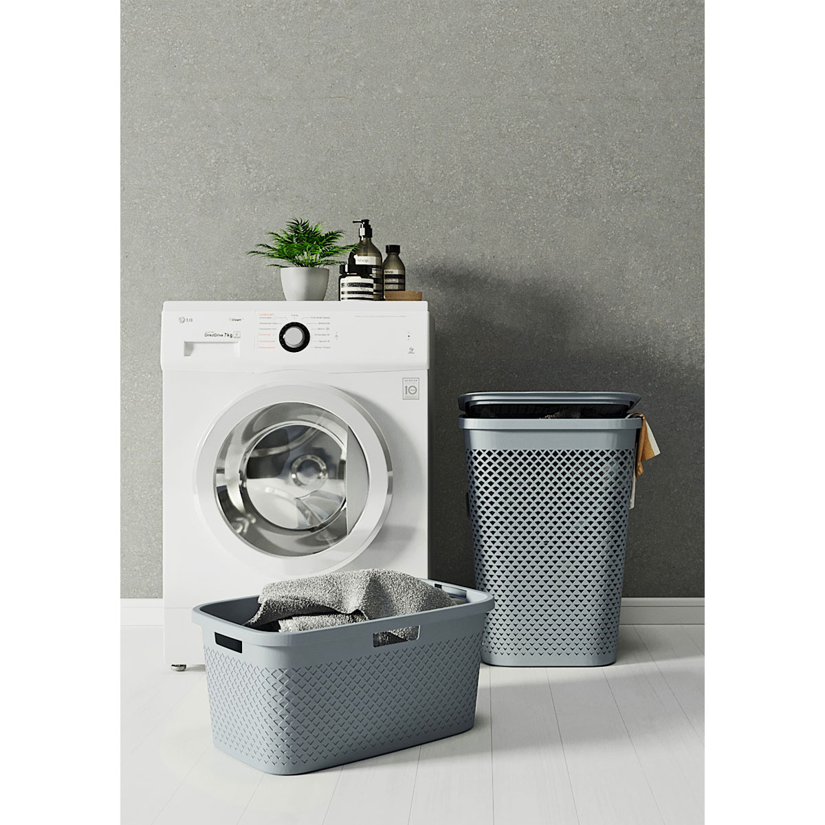 Curver Wäschewanne Pure 60 x 40 x 28 cm pastellblau Bild 2