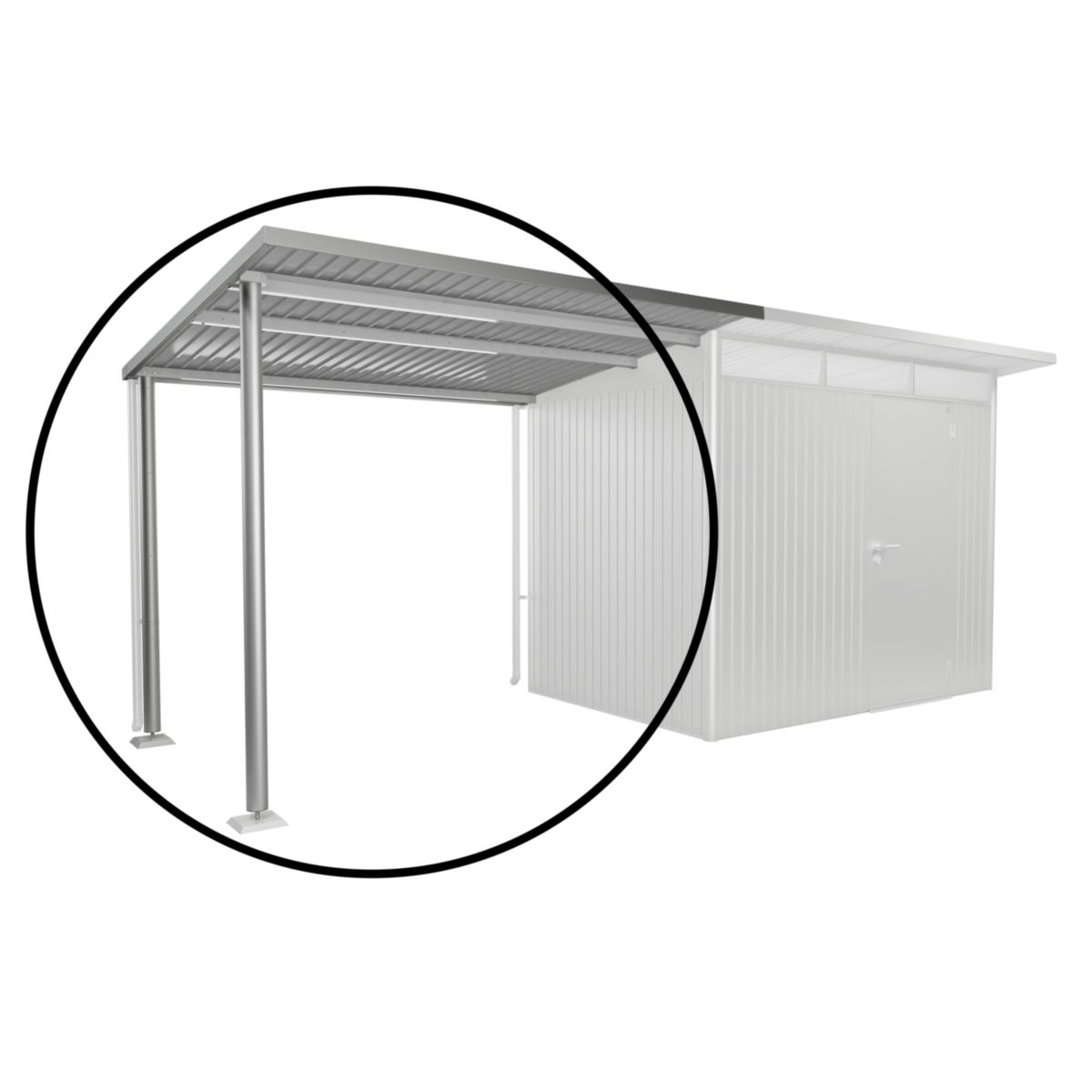 Biohort Seitendach GHA A2/A6 Gr. L  243 x 260 x 218 cm silber-metallic