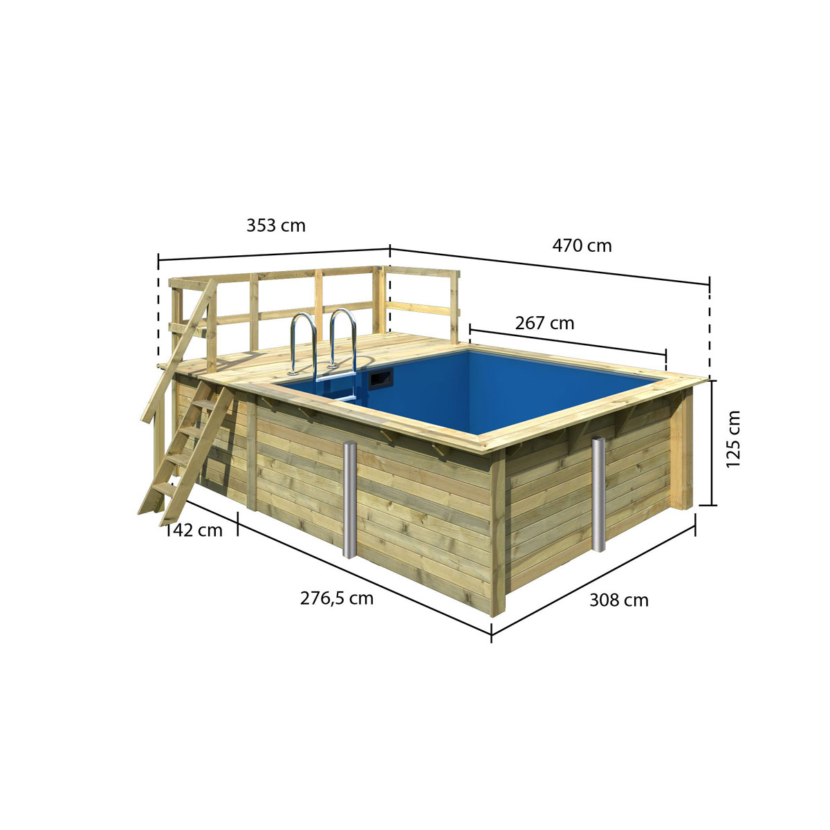 Karibu Pool Größe 1 44 mm inkl Terrasse Bild 2
