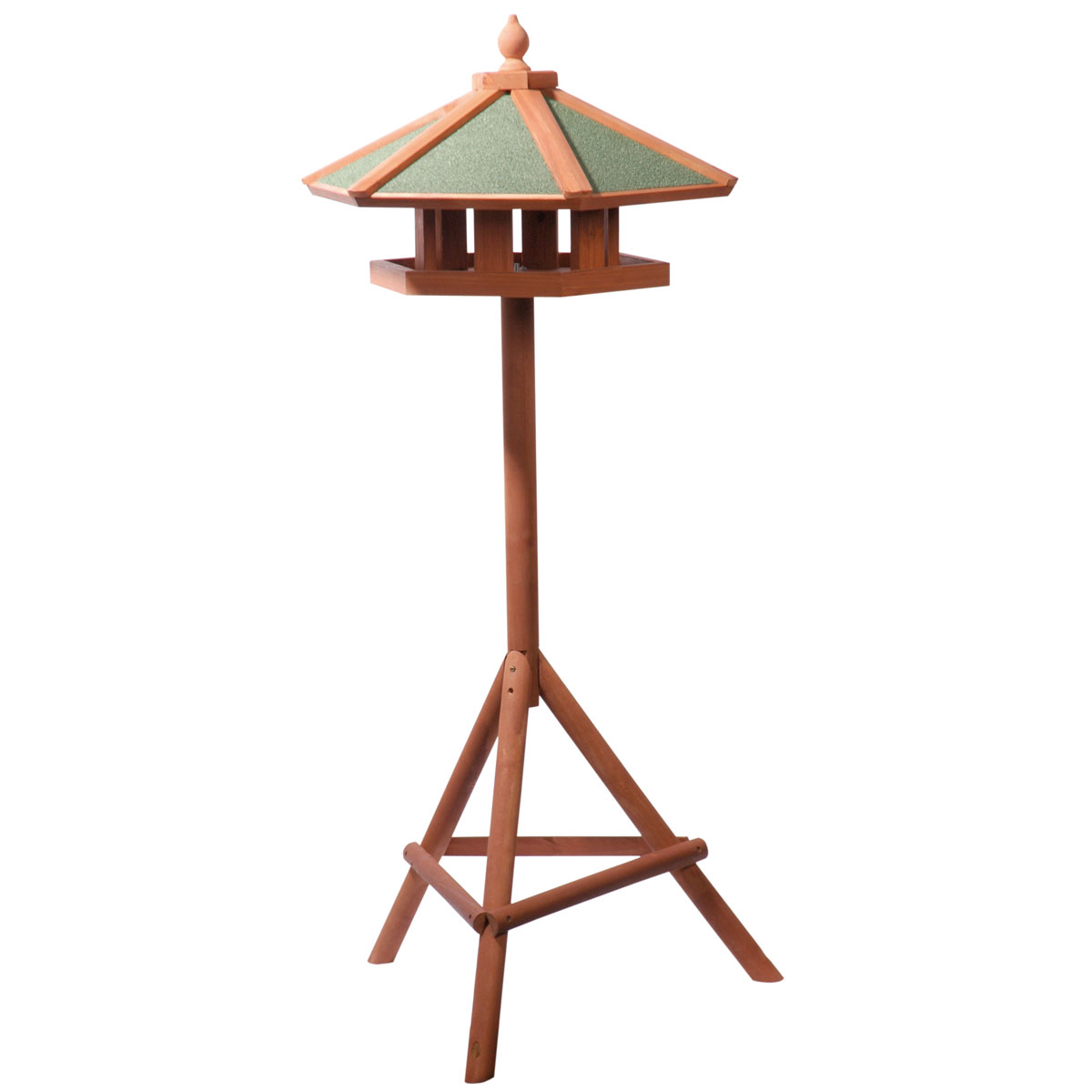dobar Vogelfutterhaus Panorama inkl Ständer 66 x 66 x 140,5 cm 6-eckig Kiefer Grün