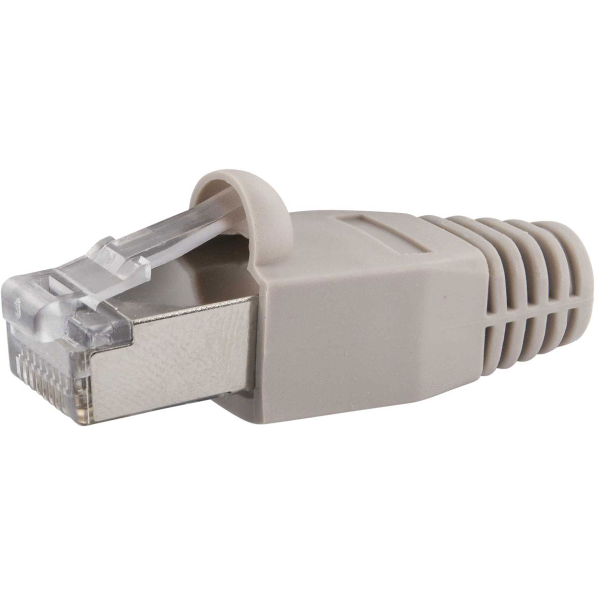 CAT6 Netzwerkstecker 10St. mit Kabel-Fuehrung grau