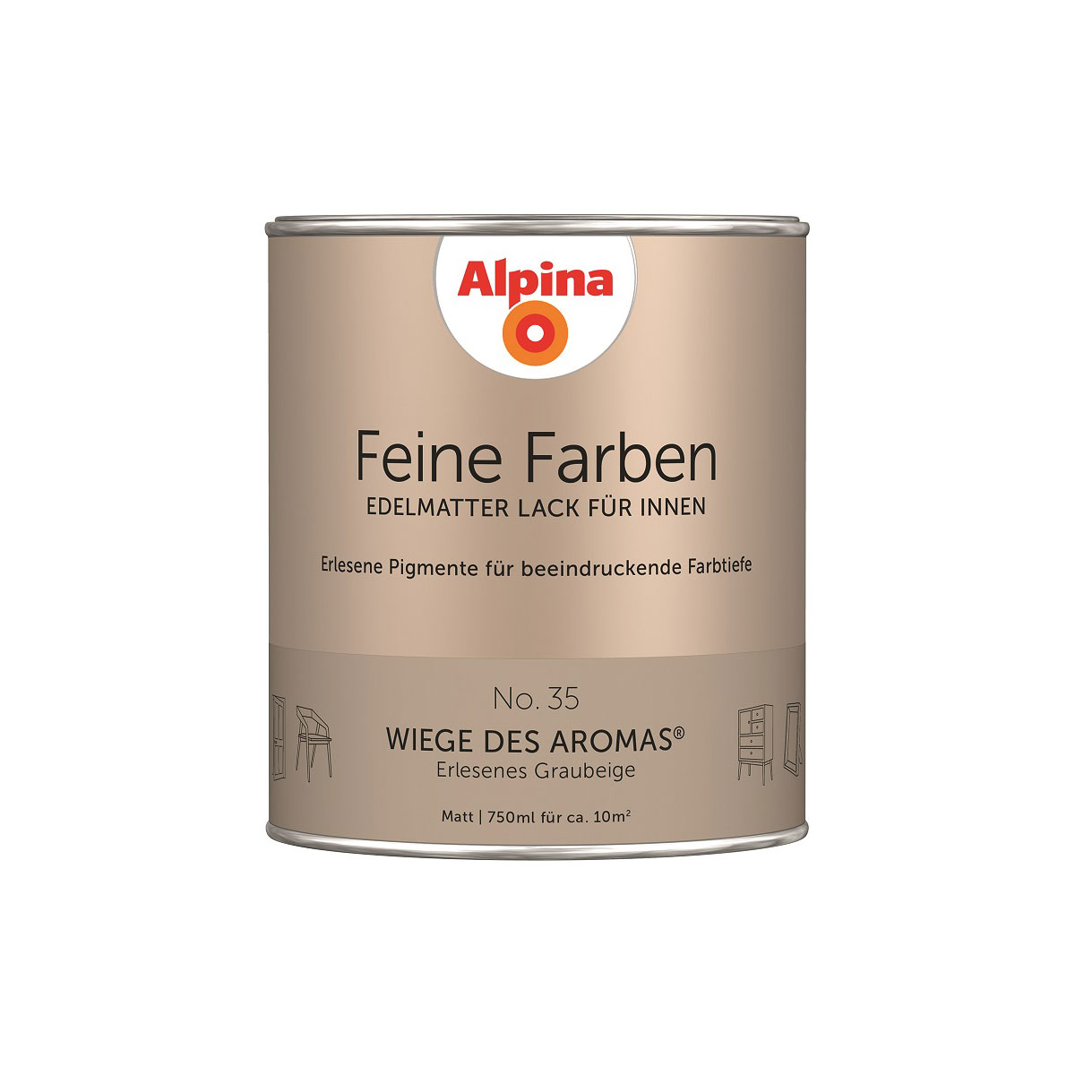 Alpina  Buntlack Feine Farben Lack No 35 Wiege des Aromas edelmatt 750ml