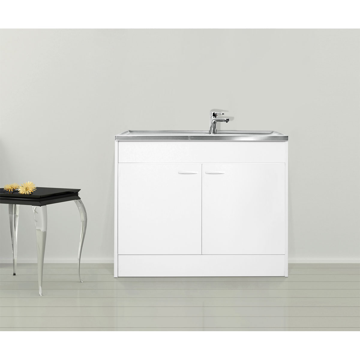 Respekta Samara Komplettspüle KS50D 100 x 50 cm Weiß / Weiß Bild 3