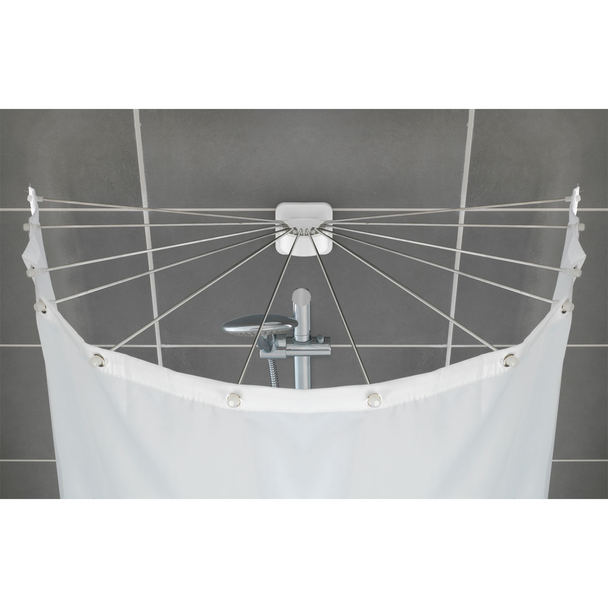 Wenko  Duschschirm mit 12 Armen Edelstahl Bild 4