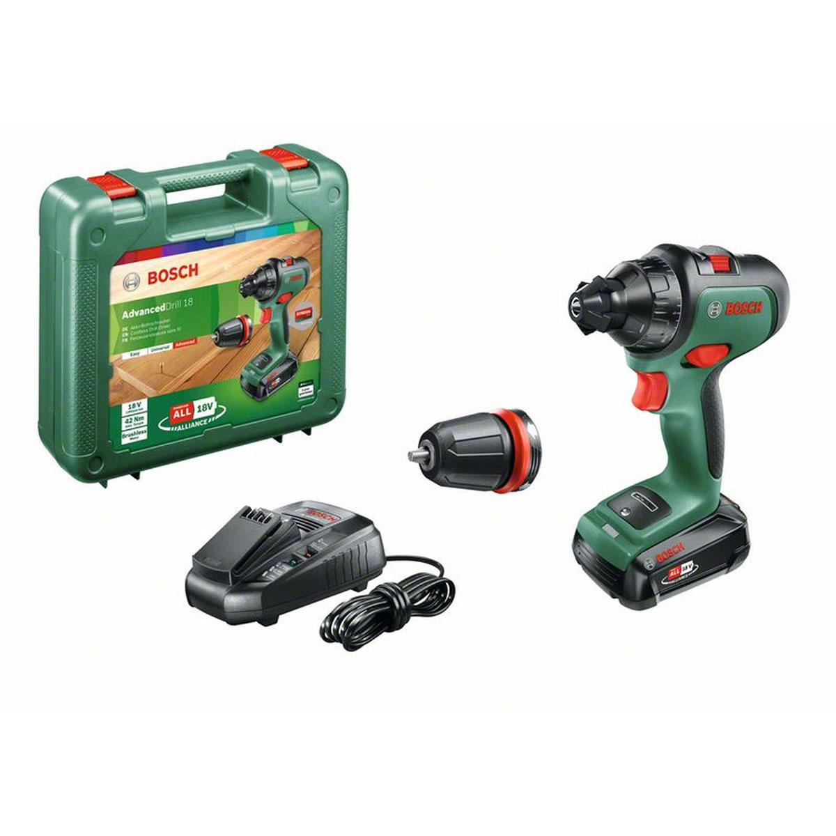 Bosch   Akku-Bohrschrauber-Set AdvancedDrill 18 1 Akku 5-teilig