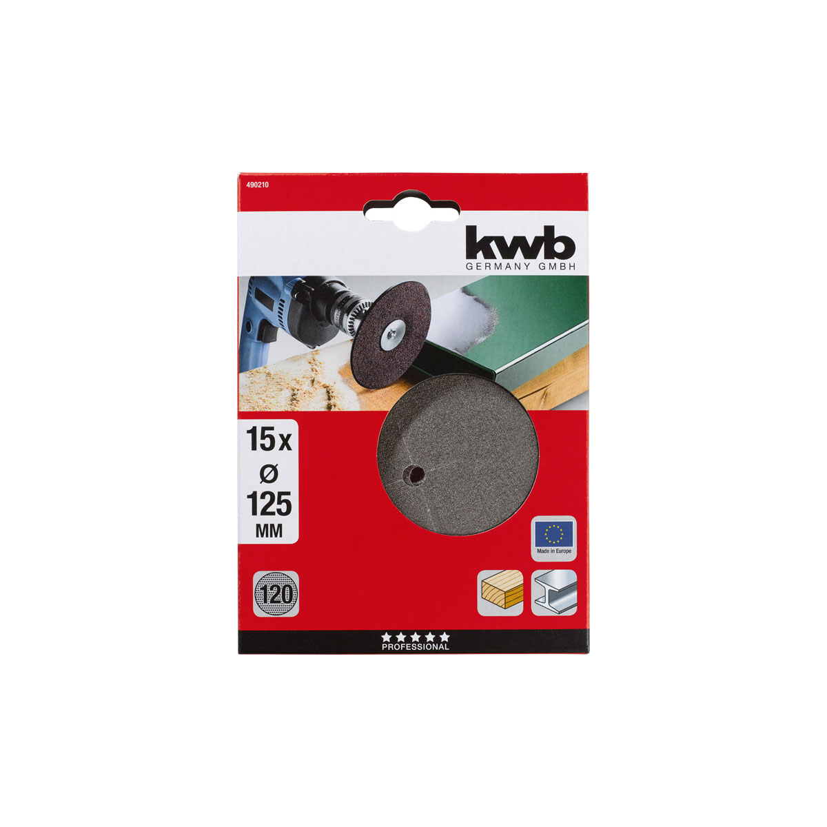 kwb  Schleifscheiben Holz und Metall Durchmesser 125 mm K120 Bild 2