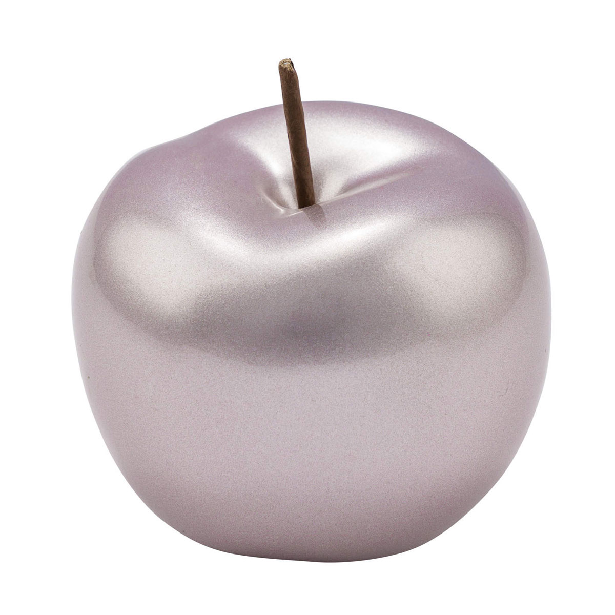 Keramik-Apfel Durchmesser 12 x 9,5 cm rosemetallic