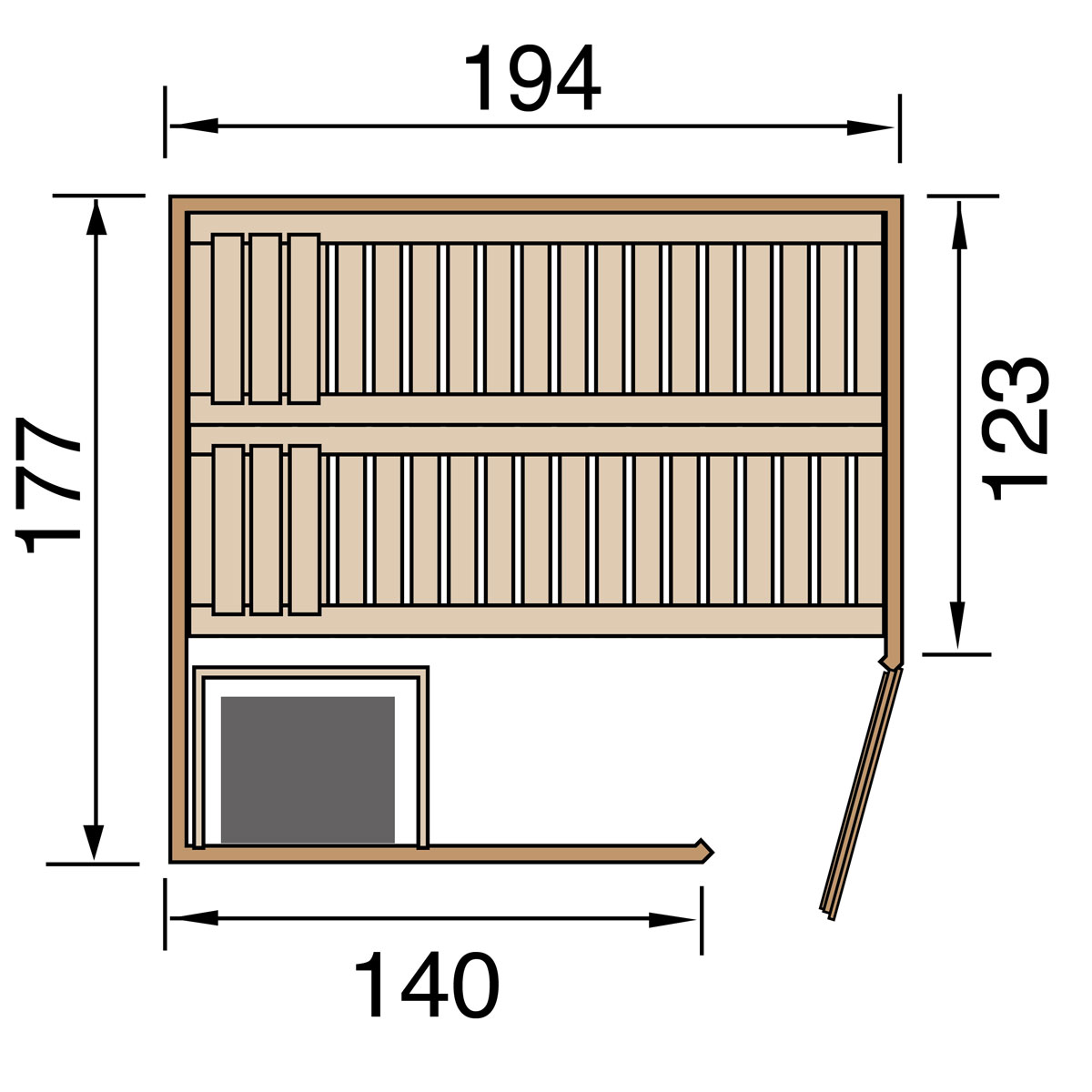 Weka Elementsauna „Kiruna 2“ GT, 230V, 4,5 kW Bild 3