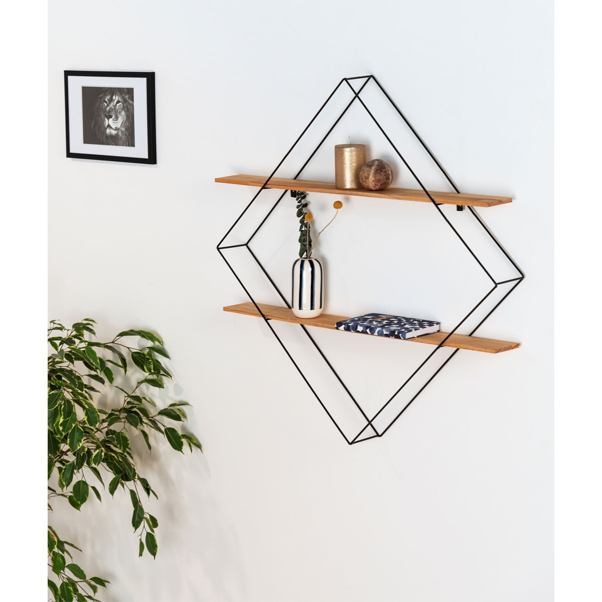 Wenko  Wandregal Geo Raute mit 2 Ablagen Bild 9