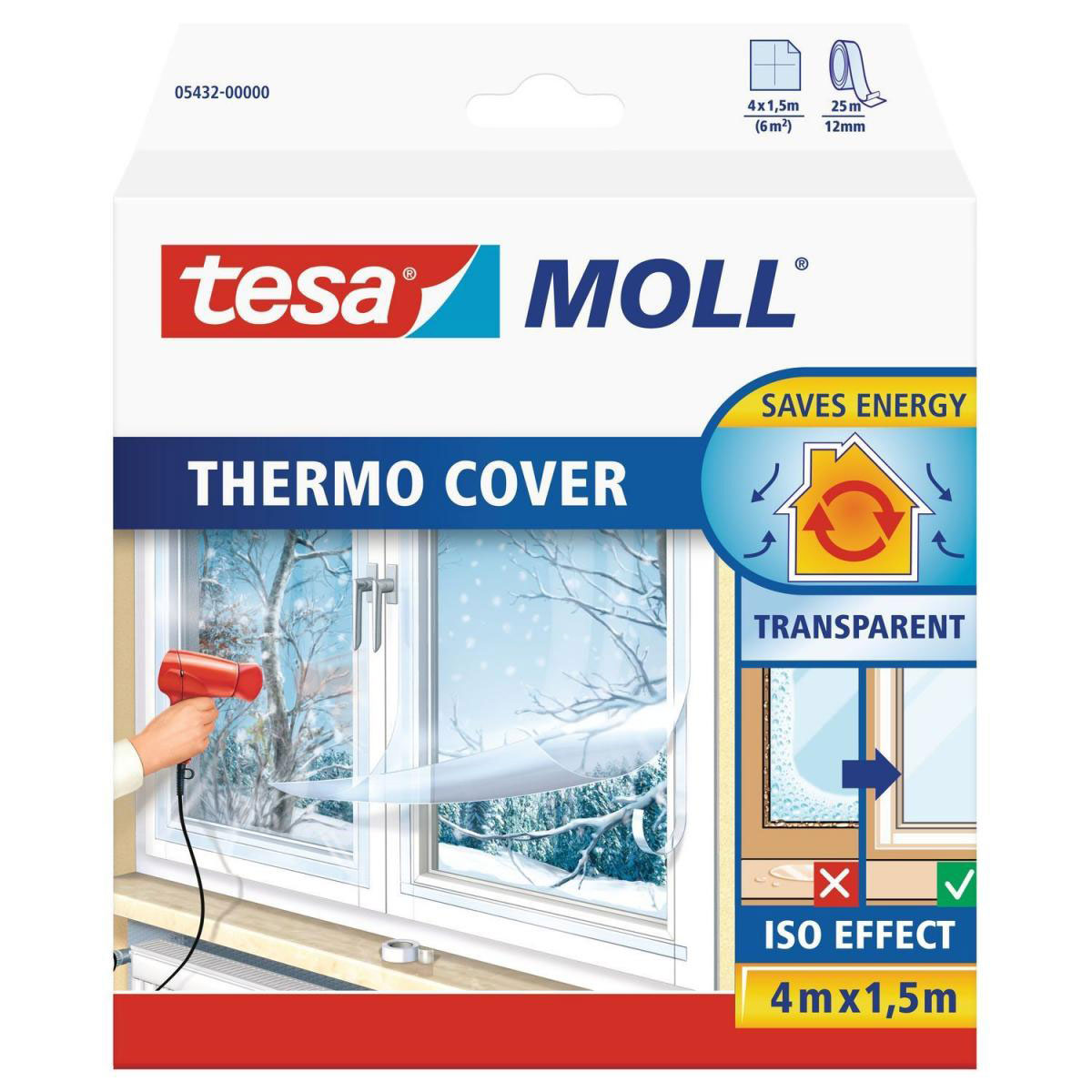 Tesa Fenster-Isolierfolie Moll 1,5 x 4,0 m transparent