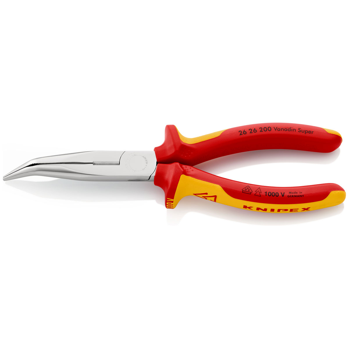 Knipex Flachrundzange VDE 45 Grad 20 cm