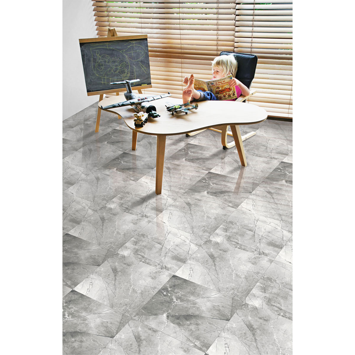 Feinsteinzeugfliese Pulpa Grey 60 x 60 cm Bild 2